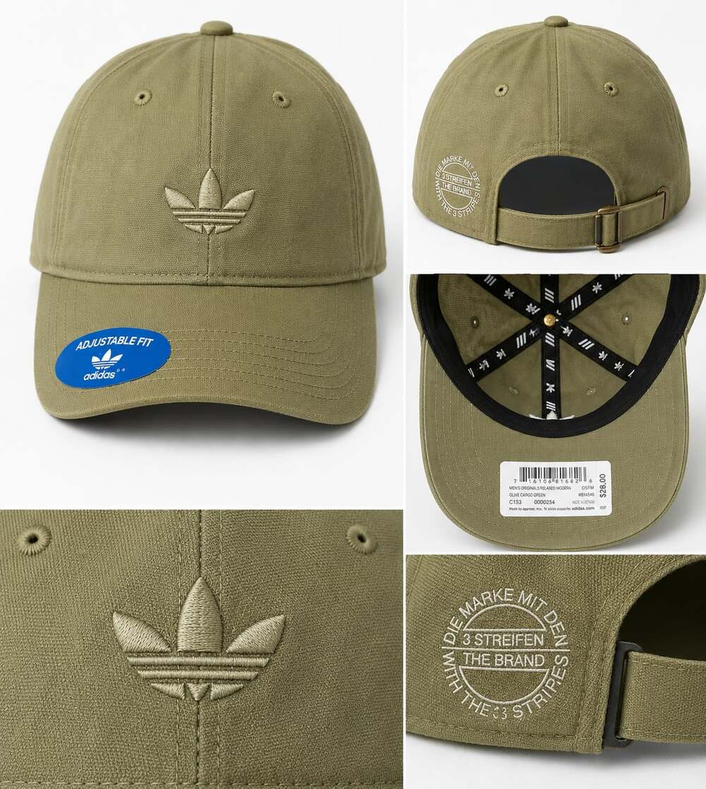 Adidas Originals Relaxed Modern Adjustable Strapback Hat Olive Cargo Green OSFM